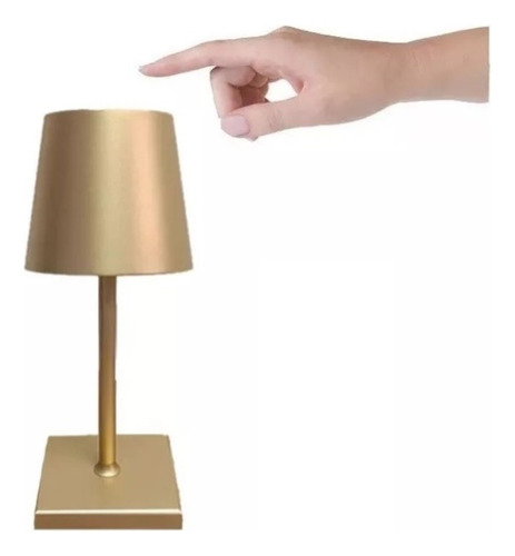 Lámpara De Mesa Escritorio Led Portátil Recargable Dorada Color de la estructura Dorado Color de la pantalla Dorado