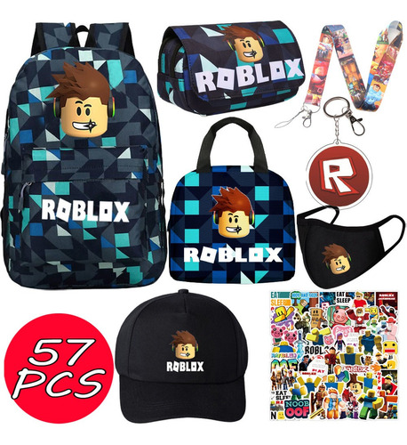 57 Robloxing Conjunto Mochila Mochila Lonchera Máscara Sombr