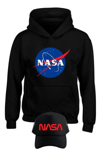 Buzo Nasa Space Rocket Capota, Hoddie Obsequio Gorra 