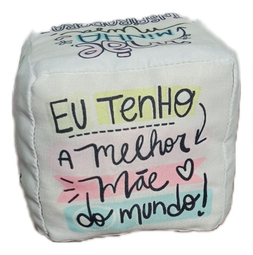 Almofada Cubo 15x15 Belo Presente De Dia Das Mães  