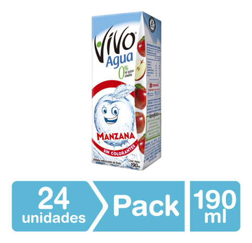 Pack 24- Vivo Agua Manzana 190 Ml