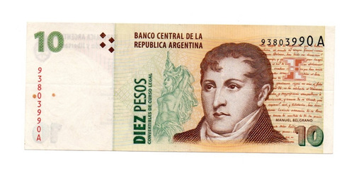 Billete 10 Pesos Convertibles Segundo Diseño Bottero 3401 Mb