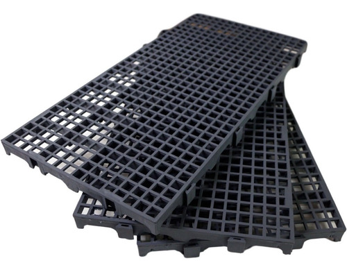 12 Paletes Estrado Pallet Piso De Plastico Preto 50x25 Full