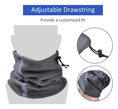 Polaina Ajustable De Forro Polar: Bufanda Reflectante Para D