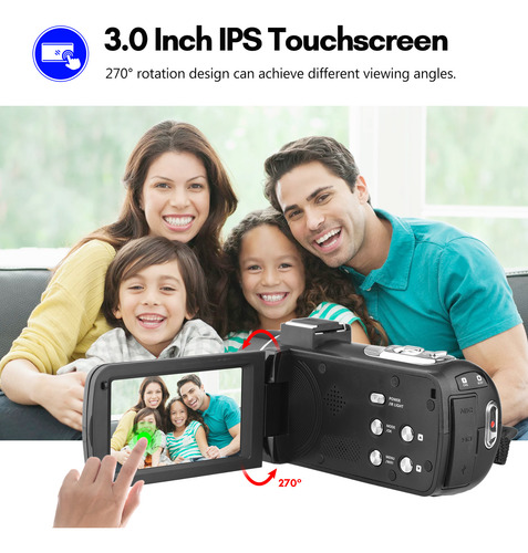 Videocámara Andoer-2 Wifi 4k Dv 56 Mp Con Zoom 18x 3.0 Ips T