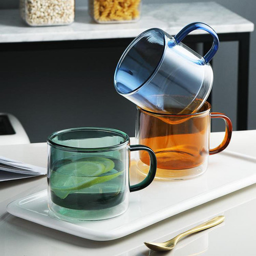2 Taza De Vidrio De 250 Ml Con Aislamiento Térmico De