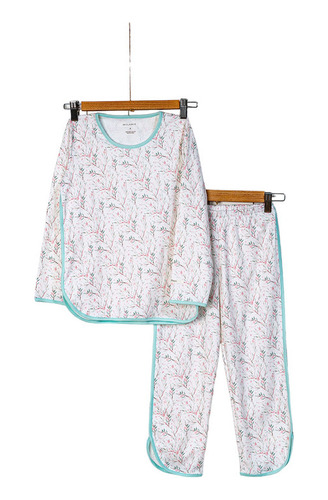 Pijama De Mujer Estampado Oliva.  Algodon Pima. Mulamie