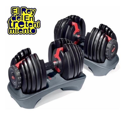 Set 2 Mancuernas Automáticas C/ 48kg Discos + Soporte El Rey