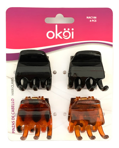 Pinzas Medianas Para El Cabello Okoi X 4 Und