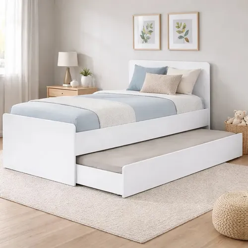 Cama Bicama JM Barreto Solteiro Cor Branco Fabricado em MDF