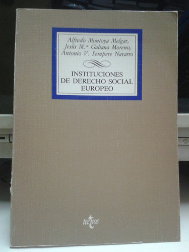 Instituciones De Derecho Social Europeo * Montoya Y Otros