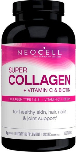 Imagem 1 de 3 de Super Collagen Com Vitamina C + Biotin 360 Tablets Neocell