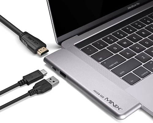 Minix Neo Sd4 Usb-c Multipuerto 480 Gb Ssd Hub De Almacenami