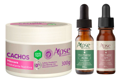 Kit Apse Cachos Máscara 300g + Óleo De Jojoba E Aloe Vera