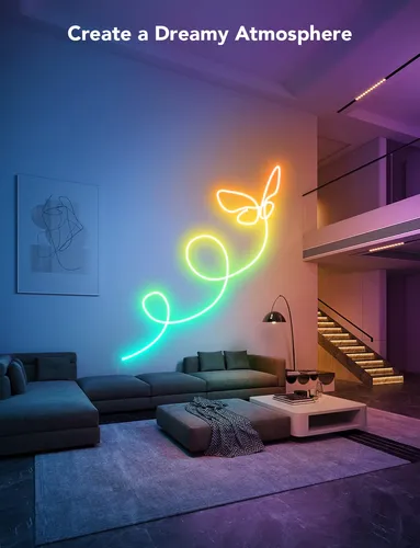 Lámpara Con Forma De Cuerda De Neón, 10 M, Rgb, Con Sincroni