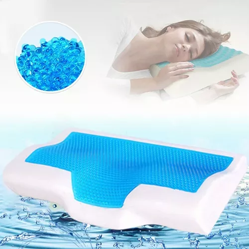 Almohada cervical de espuma viscoelástica – Almohada ergonómica para  aliviar el dolor de cuello y hombros, almohada de gel refrescante, almohada  de