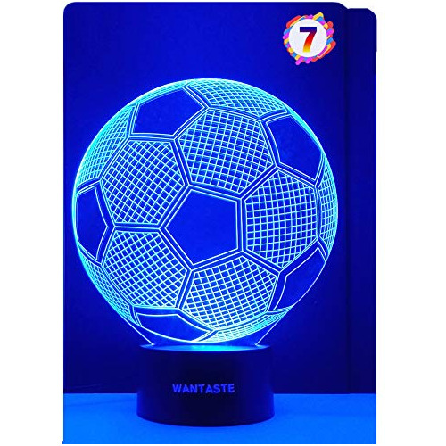 Wantaste 3d Lámpara De Balón De Fútbol, ??luz Nocturna De Il