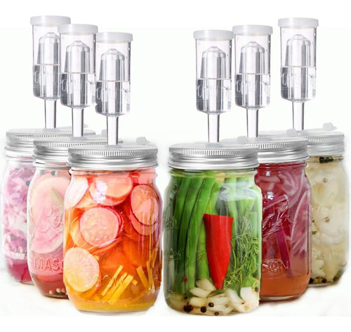 Kit De Fermentación Para Frascos, 6 Tapas Inox Y Accesorios