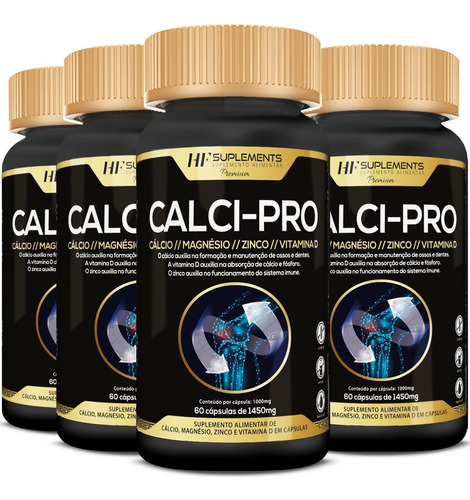 4x Calci-pro Premium 1450mg 60caps Hf Suplements