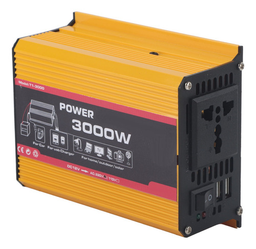 Inversor De Coche 3000w Convertidor De Potencia Automático D