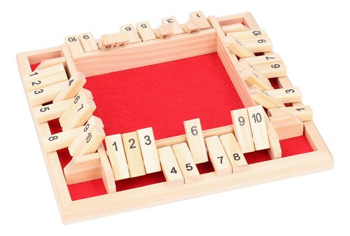 Juego De Dados Rojos, Tablero De Números De Madera, Para 4 P