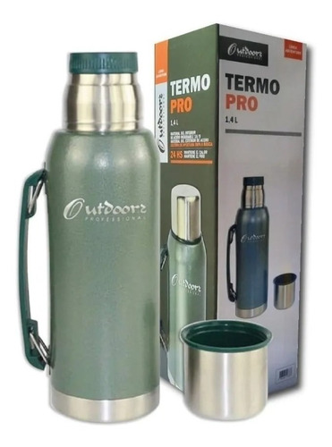 Termo Outdoors Pro 1,4 L Pico Cebador 24 Hs Frio Calor