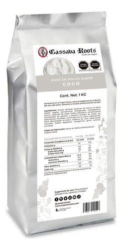 Base En Polvo Para Preparar Bebidas Sabor Coco Cassava Roots