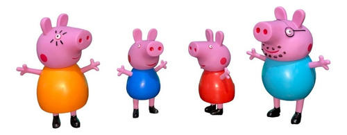 4 Bonecos Peppa Pig E Amigos Família Em Miniatura George