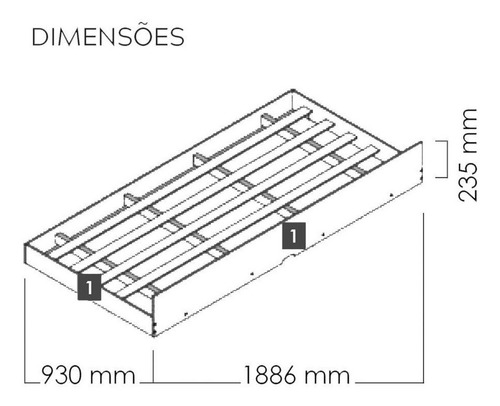 Imagem 3 de 3 de Cama Auxiliar De Madeira Maciça Palmo - Castanho
