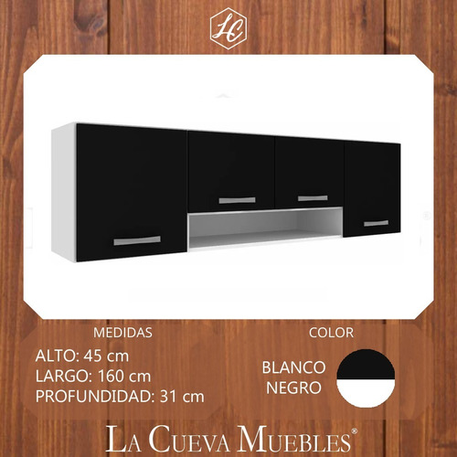 Mueble De Cocina - Aereo 4 Puertas Con Estante- Alacena- Lcm