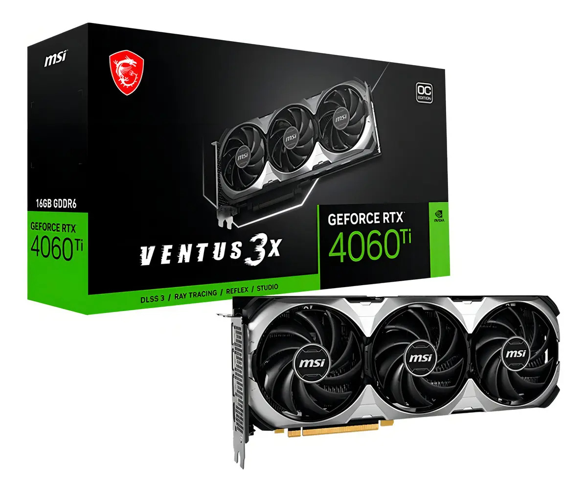 Foto do produto: Placa De Vídeo Rtx 4060 Ti 16gb Gddr6 128bits Ventus 3x Oc