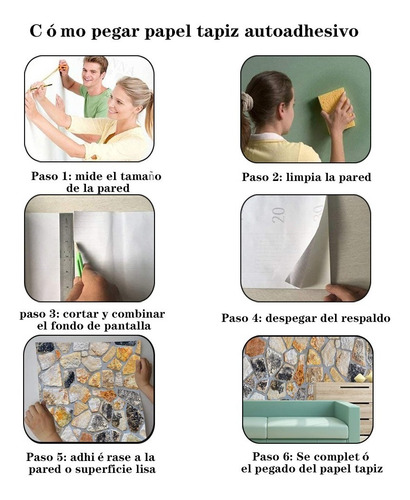Imagen 5 de 8 de 3d Papel Tapiz De Piedra Laja Ladrillo Autoadherible Pared
