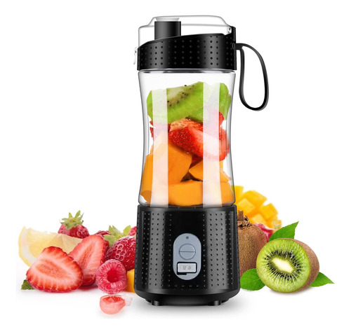 Licuadora Portatil Mini Exprimidor Vidrio Extractor Negro