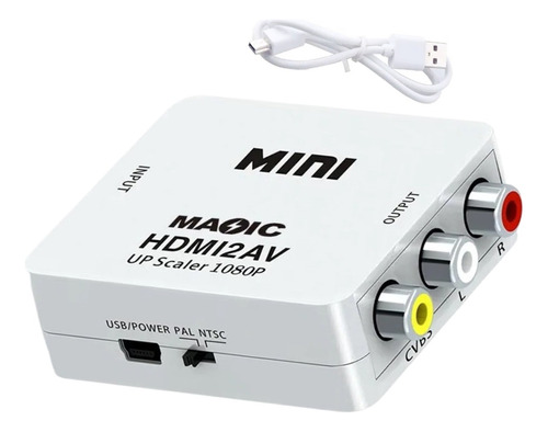 Adaptador Conversor Hdmi Para Av 3 Rca Audio Video Tvbox