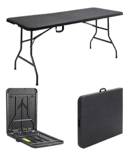 Mesa De Camping Plegable Tipo Ratán Chocolate Envío A Provin