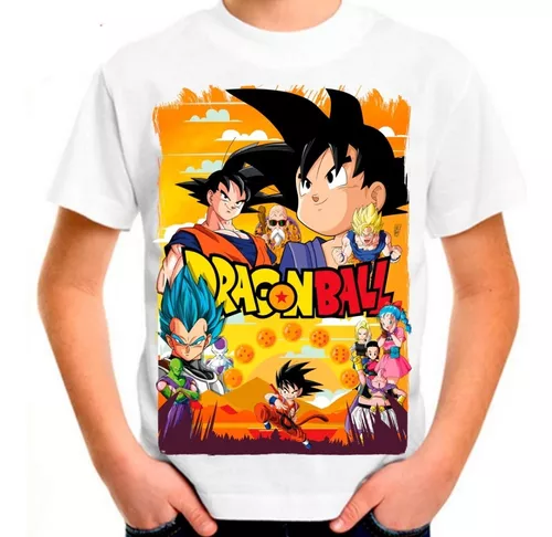 Camiseta Infantil Blusa Criança dragon ball goku Desenho