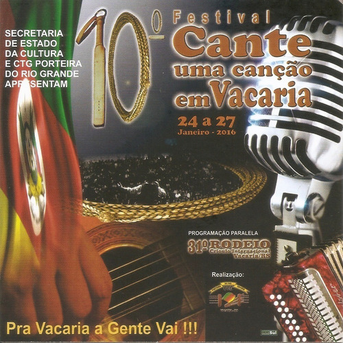 Cd - Festival Cante Uma Canção Em Vacaria - 10ª Edição