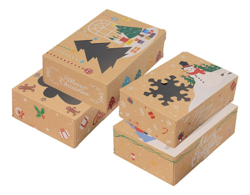 Cajas De Navideñas, Cajas De Pastelería, Embalaje 4 Piezas