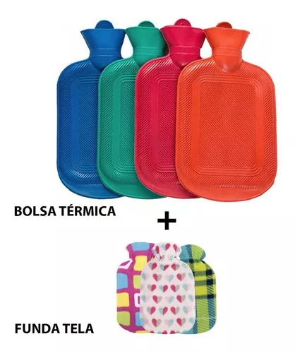 Bolsa de Agua Caliente, 2 L Agua Caliente con Suave Felpa Funda, Natural  Goma Agua Caliente Bolsa, Calentador de Manos, Alivio del Dolor, Adecuado  para Adultos y Niños : : Salud y