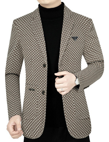 General Blazer Casual De Negocios A Cuadros Para Hombre 2024