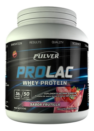 Suplemento en polvo Pulver  Prolac Whey Protein proteínas sabor frutilla en pote de 4kg