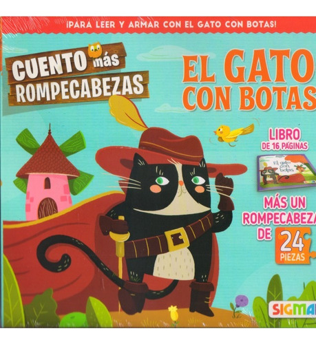 Libro Cuento Más Rompecabezas - El Gato Con Botas - Sigmar