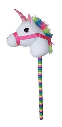 Ponyland Unicornio Blanco 68 Cm Palo De Caballo Con Sonido