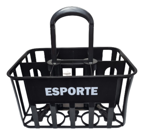 Kit Cesta Porta Garrafas + 06 Squeeze Automatica - Vermelho