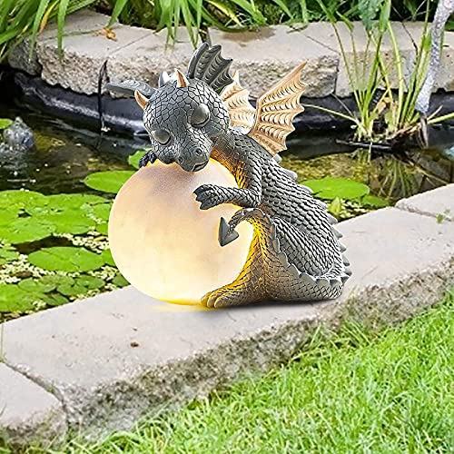 Estatua Al Aire Libre De Dinosaurio, Resina, Luz Led.