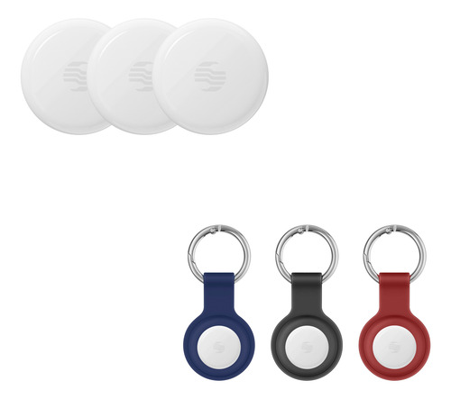 3 Tags Rastreadores Bluetooth Ios* (blanco) + 3 Cubiertas De