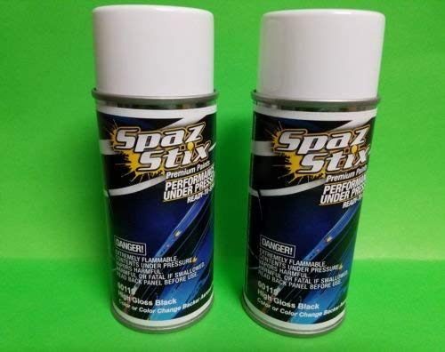 Spaz Stix Pintura Aerosol Negra Alto Brillo Onza Tamiya Losi