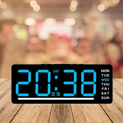 Reloj Digital Reloj Led Cinco Niveles De Brillo Número Azul