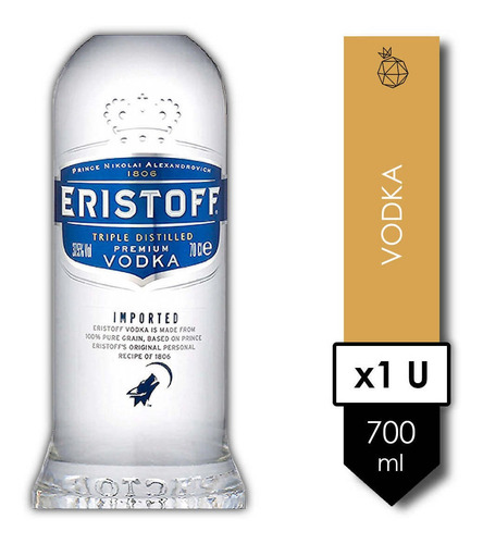 Imagen 2 de 10 de Eristoff . Vodka . 700ml - Tomate Algo® -