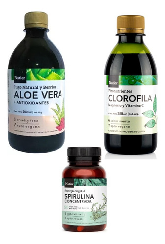 Plan Detox Natier Clorofila + Spirulina + Aloe Berries 500ml